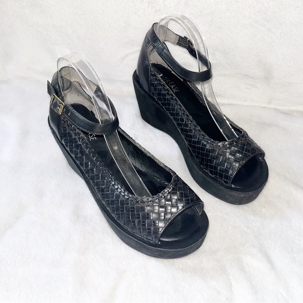 Kork-Ease Black Woven Wedges